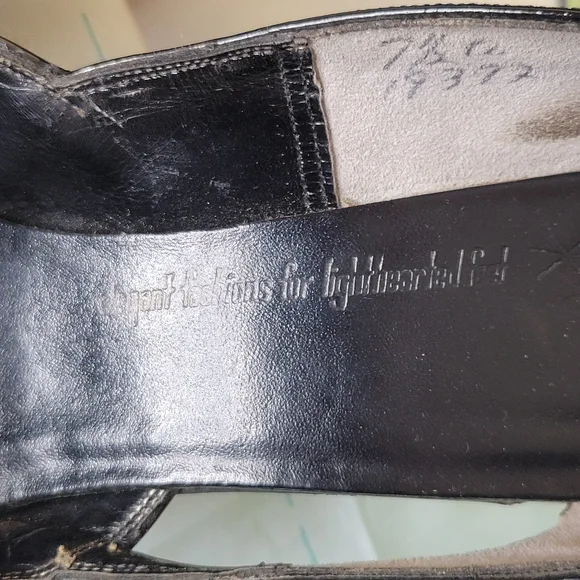 Vintage 1950s Heels Shoes Pumps Elegant Black & White Checkered Women's Size 7 - Picture 7 of 9